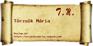 Törzsök Mária névjegykártya