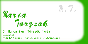 maria torzsok business card