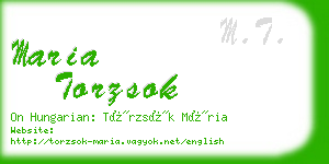 maria torzsok business card